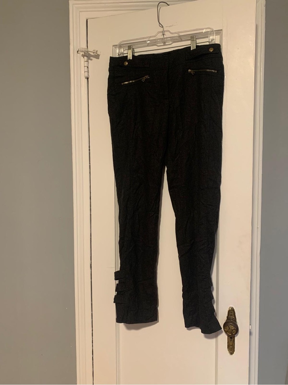 Express Black Skinny Pants with Zip Pocket Accents